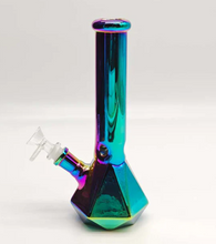 Load image into Gallery viewer, 10" Electroplated Hexagon Base Glass Bong