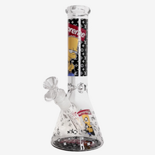 Load image into Gallery viewer, 10&quot; Cartoon Glow-in-the-Dark Glass Beaker Bong – 3-Piece Set
