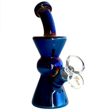 Load image into Gallery viewer, 6&quot; Hourglass Electroplate Glass Bong – Compact &amp; Stemless
