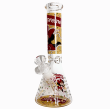 Load image into Gallery viewer, 10&quot; Cartoon Glow-in-the-Dark Glass Beaker Bong – 3-Piece Set
